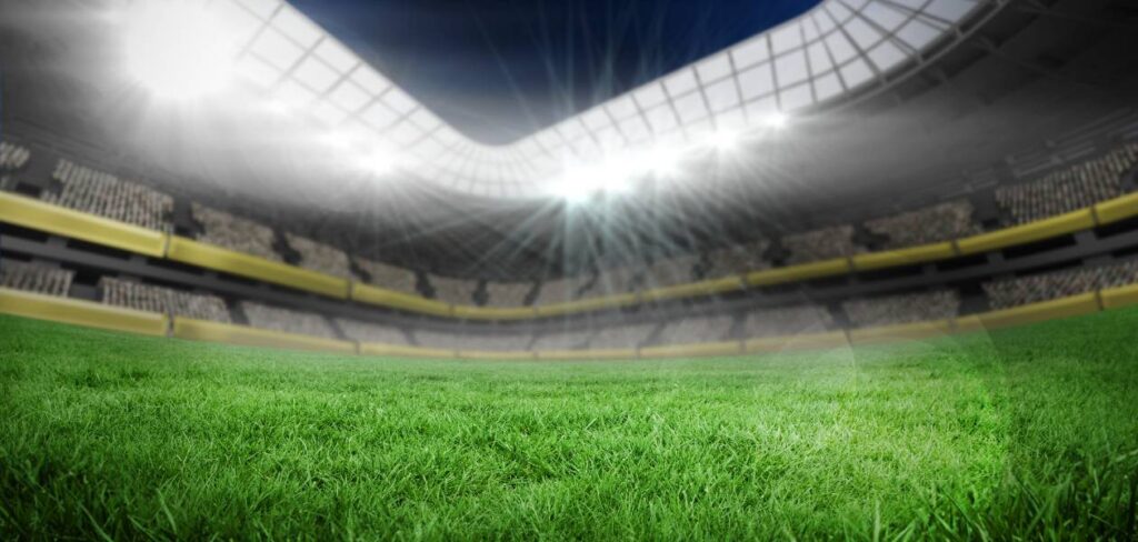 Duże oświetlenie boiska